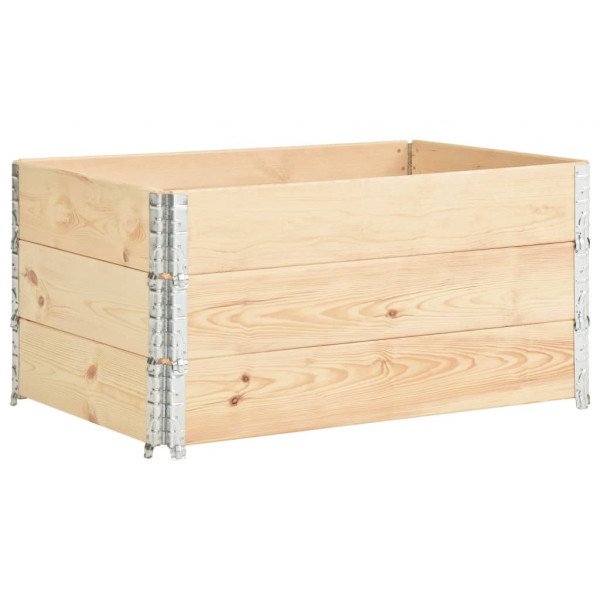 Caja de palés 3 unidades madera maciza de pino 80x120 cm