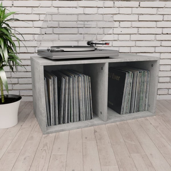 Caja para discos de vinilo madera contrachapada gris 71x34x36cm