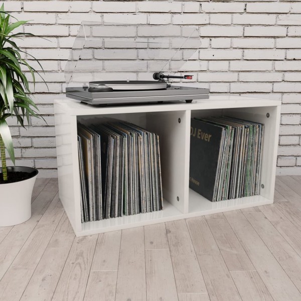 Caja para discos vinilo madera contrachapada blanco 71x34x36cm