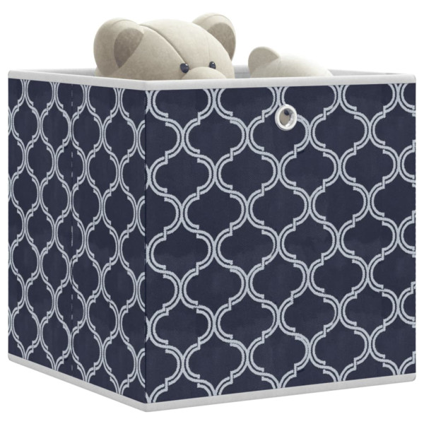 Cajas almacenaje plegables 10 uds no tejida azul 32x32x32 cm