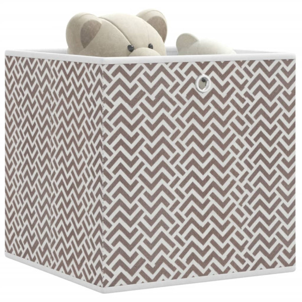 Cajas almacenaje plegables 10 uds no tejida marrón 32x32x32 cm