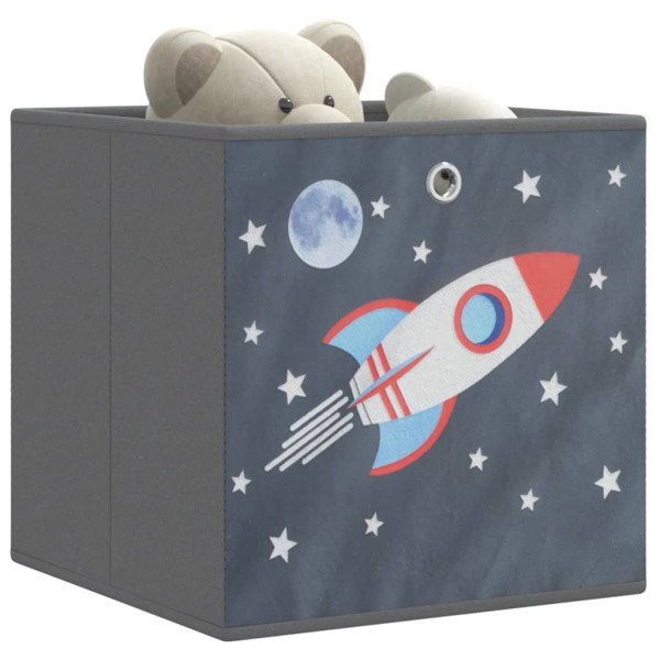 Cajas almacenaje plegables 4 uds tela no tejida gris 32x32x32cm
