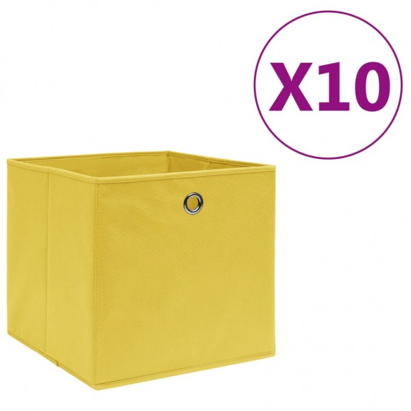 Cajas de almacenaje 10 uds textil no tejido 28x28x28cm amarillo