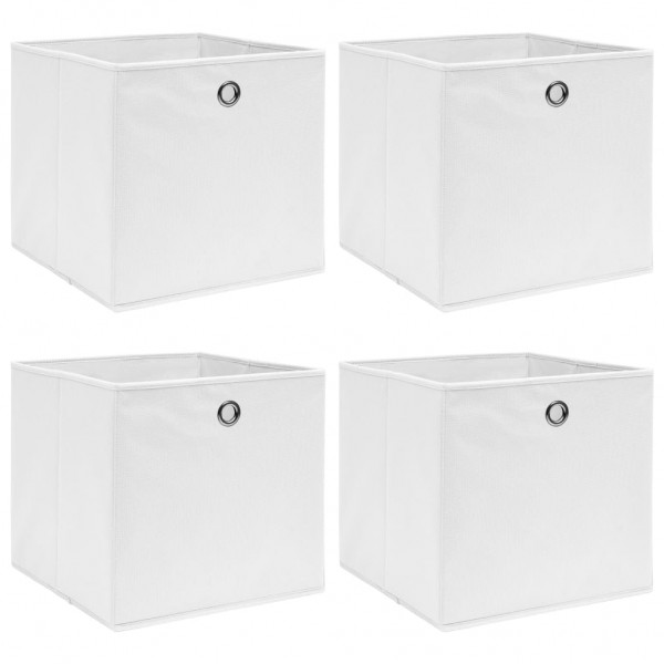 Cajas de almacenaje 4 uds tela blanco 32x32x32 cm