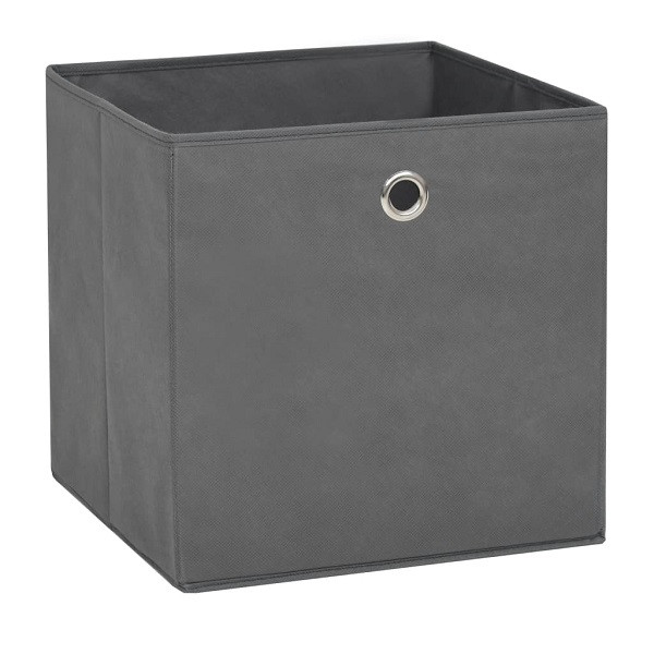Cajas de almacenaje 4 uds tela no tejida gris 28x28x28 cm