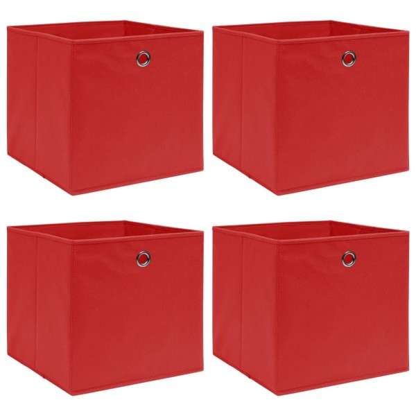 Cajas de almacenaje 4 uds tela rojo 32x32x32 cm