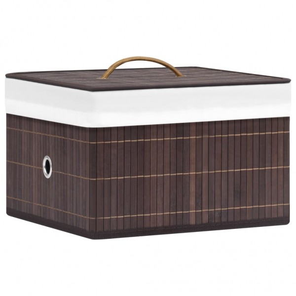 Cajas de almacenamiento de bambú 4 unidades marrón