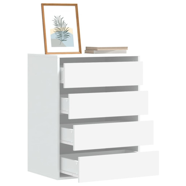 Cajonera de esquina madera de ingeniería blanca 60x41x76 cm