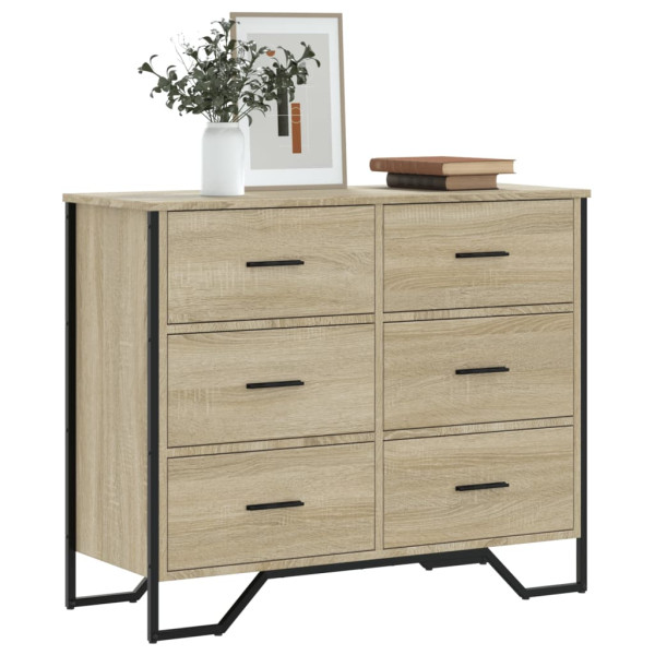 Cajonera de madera de ingeniería roble Sonoma 91x35.5x74.5 cm
