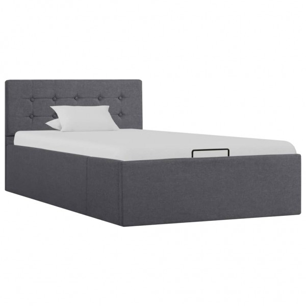 Cama canapé hidráulica con almacenaje tela gris oscuro 90x200cm
