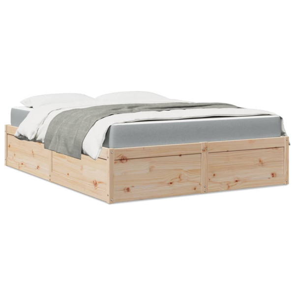 Cama con colchón madera maciza de pino 140x200 cm
