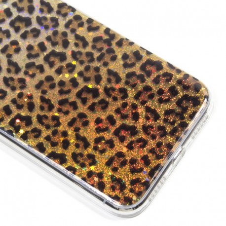 Carcasa COOL para iPhone XS Max Glitter Leopardo