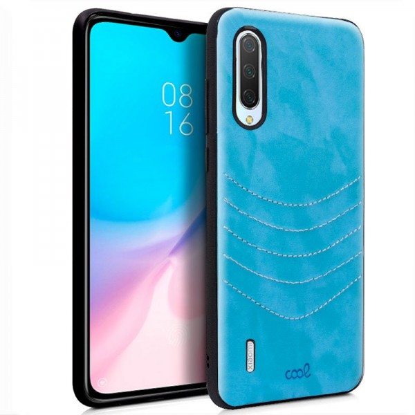 Carcasa COOL para Xiaomi Mi 9 Lite Leather Bordado Celeste