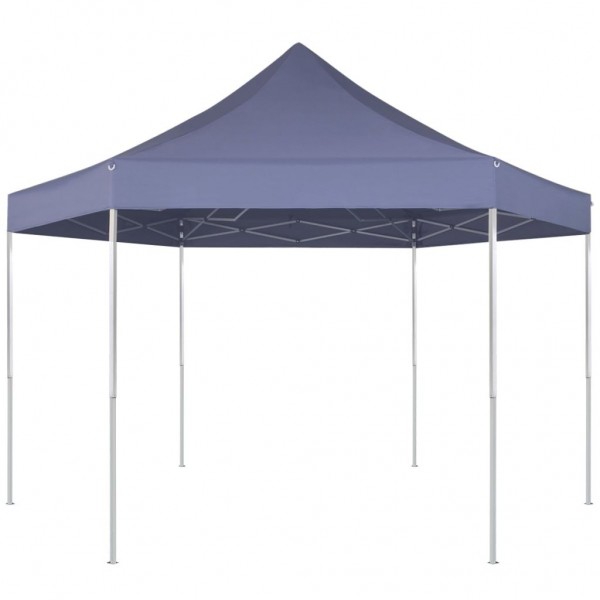 Carpa hexagonal desplegable azul oscuro 3.6x3.1 m