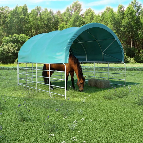 Carpa para ganado PVC 3.7x3.7 m verde