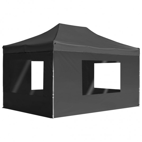 Carpa plegable con paredes aluminio gris antracita 4.5x3 m