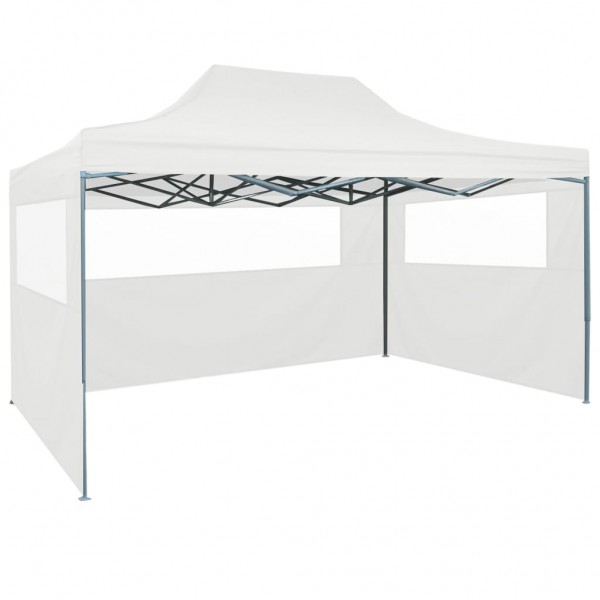 Carpa plegable para celebraciones con 3 paredes blanco 3x4.5 m