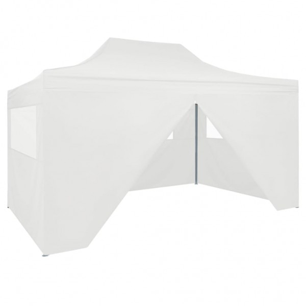 Carpa plegable para celebraciones con 4 paredes blanco 3x4.5 m