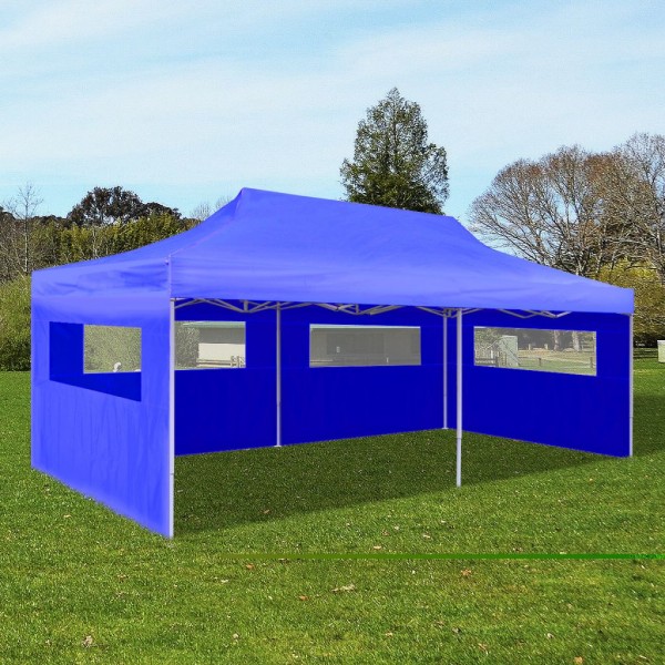 Carpa plegable pop-up azul 3x6 m
