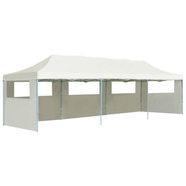 Carpa plegable Pop-up con 5 paredes laterales 3x9 m crema