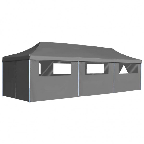 Carpa plegable Pop-up con 8 paredes laterales 3x9 m gris
