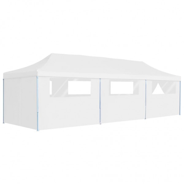 Carpa plegable Pop-up con 8 paredes laterales blanco 3x9 m
