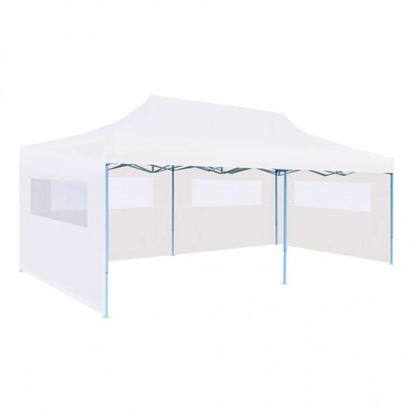 Carpa plegable Pop-up con paredes laterales acero gris 3x6 m
