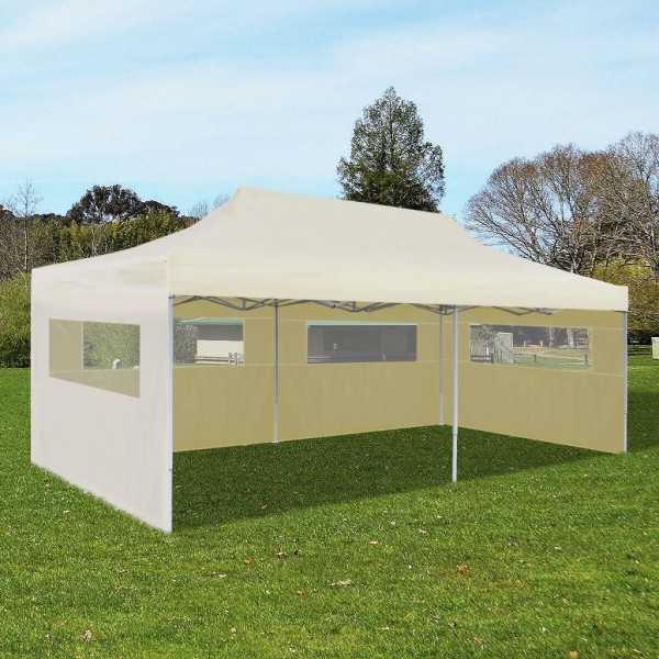 Carpa plegable Pop-up crema 3x6 m