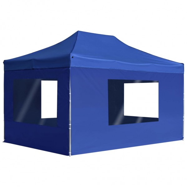 Carpa plegable profesional con paredes aluminio azul 4.5x3 m