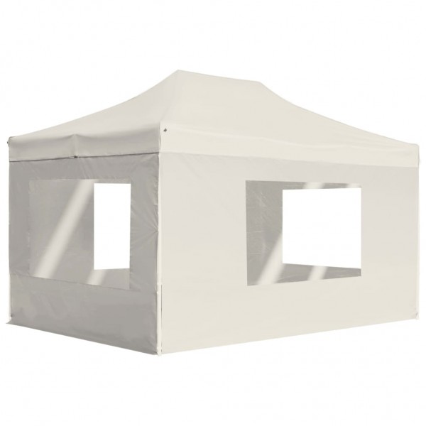 Carpa plegable profesional con paredes aluminio crema 4.5x3 m