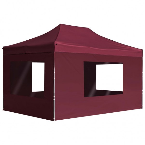 Carpa plegable profesional y paredes aluminio rojo tinto 4.5x3m