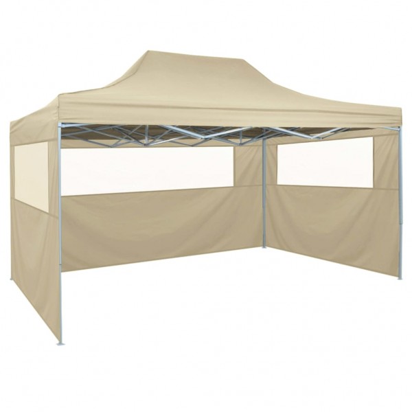 Carpa pleglable Pop-up con 4 paredes 3x4.5 m blanco crema