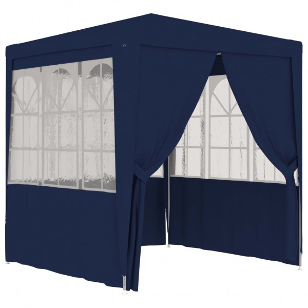 Carpa profesional de fiestas con paredes azul 90 g/m² 2.5x2.5 m