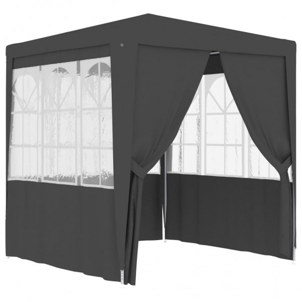 Carpa profesional fiestas con paredes gris 90 g/m² 2.5x2.5 m