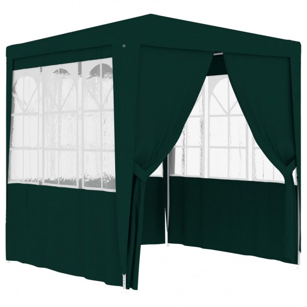 Carpa profesional fiestas con paredes verde 90 g/m² 2.5x2.5 m