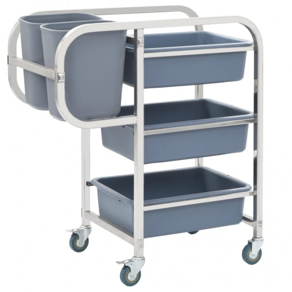 Carrito de cocina con recipientes de plástico 82x43.5x93 cm