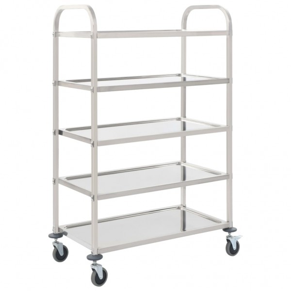 Carrito de cocina de 5 alturas 107x55x147 cm acero inoxidable