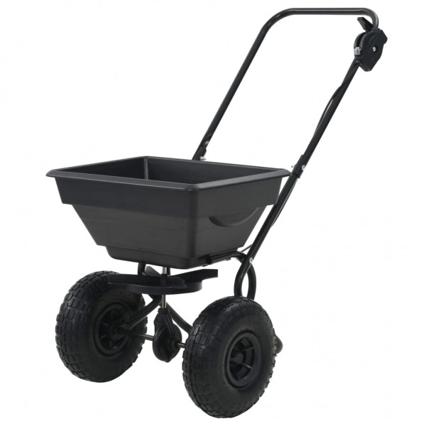 Carrito de mano esparcidor de sal PVC y acero 92x46x70 cm 15 L