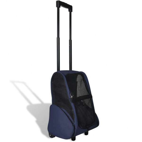 Carrito trolley plegable multiusos para mascotas azul