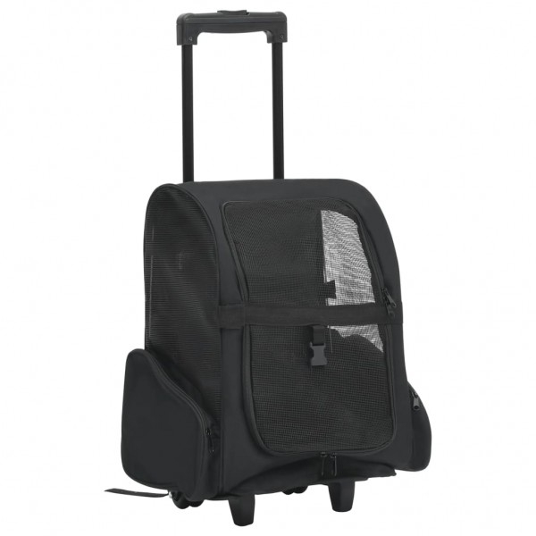 Carrito trolley plegable multiusos para mascotas negro