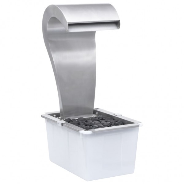 Cascada de jardín acero inoxidable plateado 52.4x34.2x82 cm