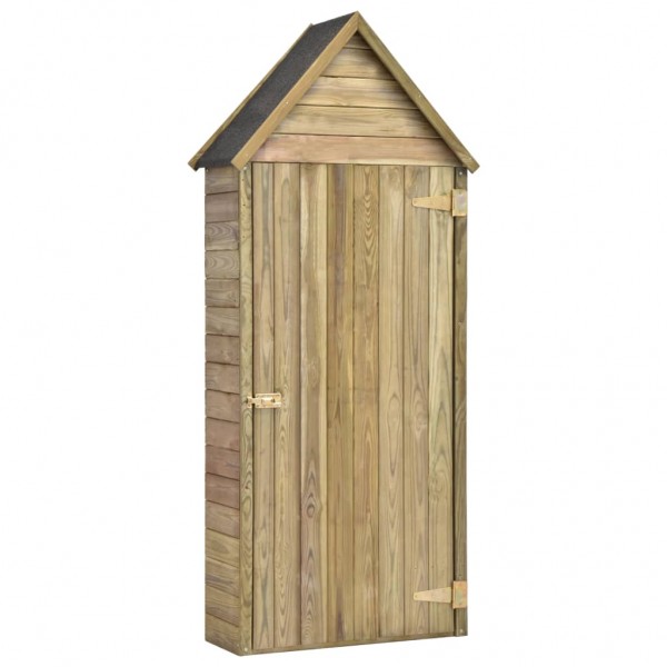 Caseta herramientas jardín con puerta madera pino 69.5x32x178cm