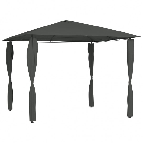 Cenador con cubiertas de postes antracita 3x3x2.6 m 160 g/m²