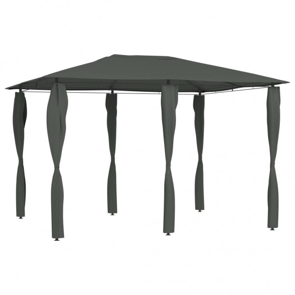 Cenador con cubiertas de postes antracita 3x4x2.6 m 160 g/m²