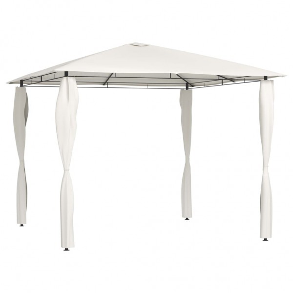 Cenador con cubiertas de postes crema 3x3x2.6 m 160 g/m²