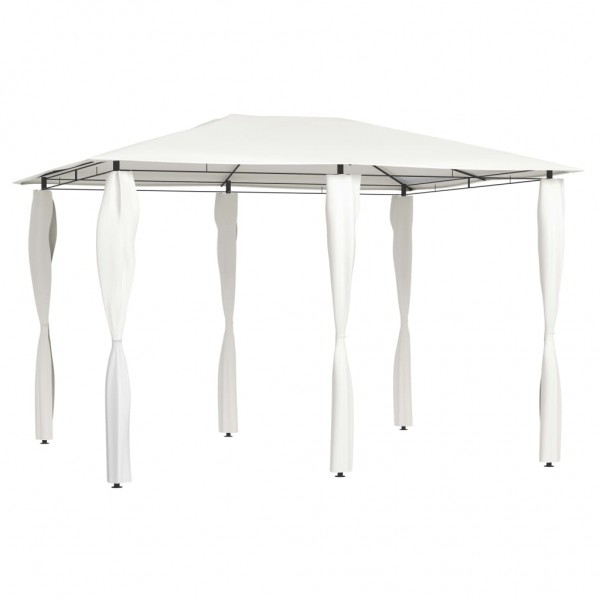 Cenador con cubiertas de postes crema 3x4x2.6 m 160 g/m²