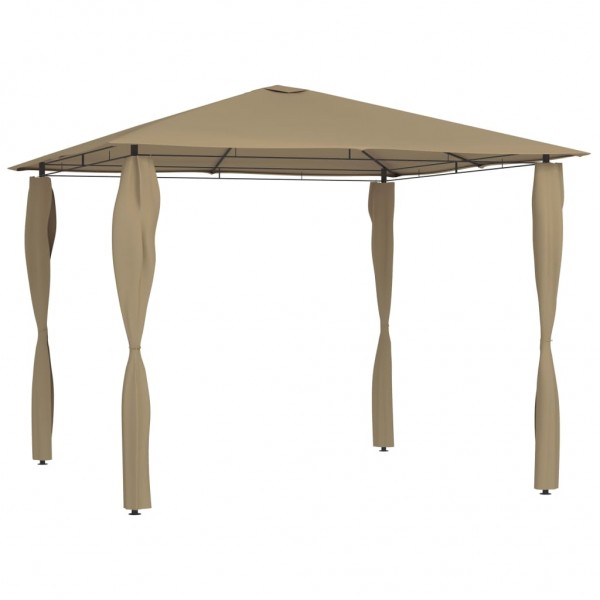 Cenador con cubiertas de postes taupé 3x3x2.6 m 160 g/m²