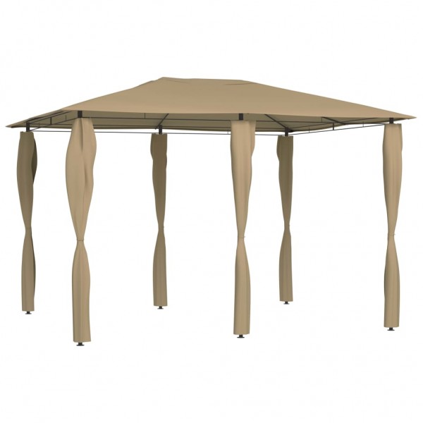 Cenador con cubiertas de postes taupé 3x4x2.6 m 160 g/m²