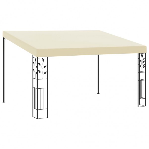 Cenador con montaje en la pared crema 4x3x2.5 m