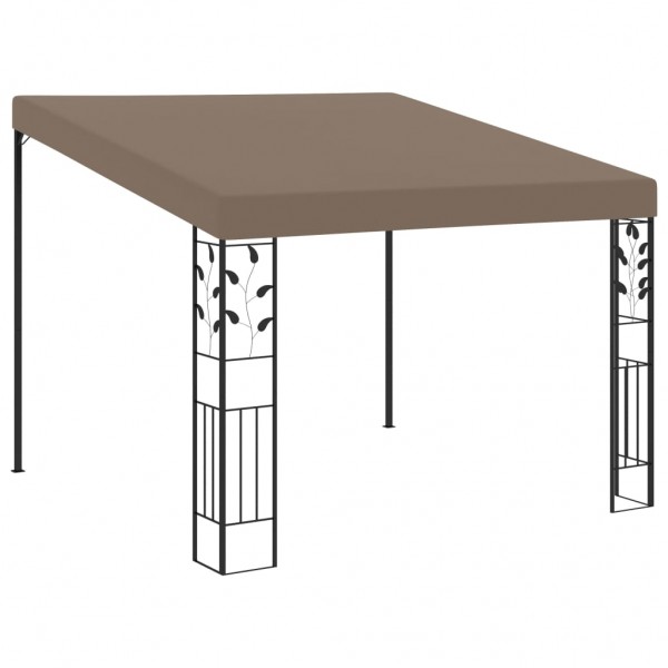 Cenador con montaje en la pared gris taupe 3x3x2.5 m